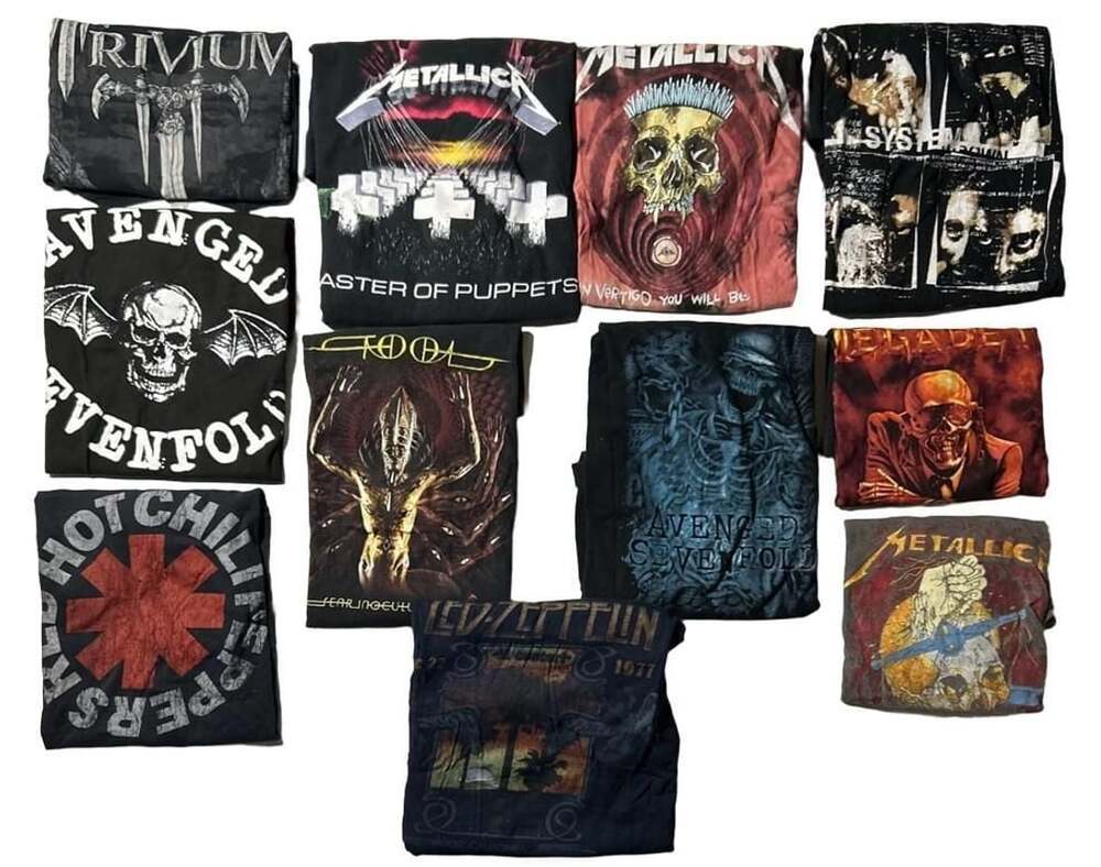 Modern Rock Band Merchandise T-Shirt Lot of 11 Assorted